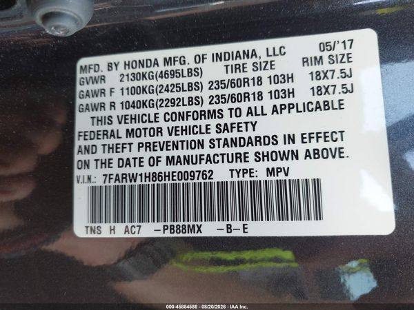 2017 HONDA CR-V EX-L/EX-L NAVI — I9