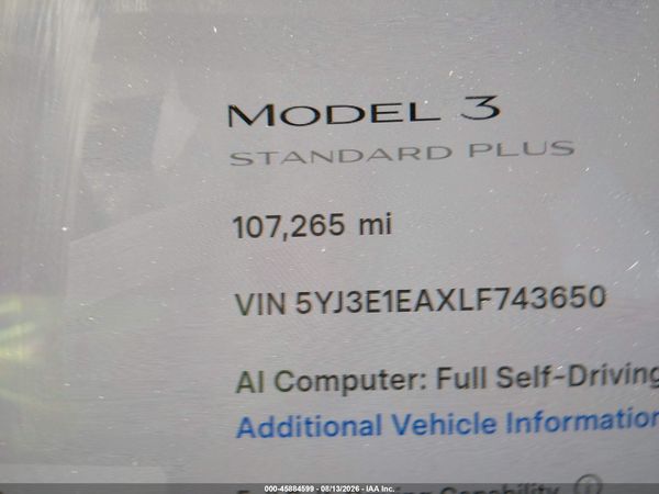 2020 TESLA MODEL 3
