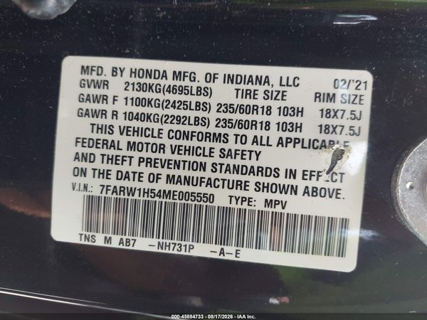 2021 HONDA CR-V 2WD EX