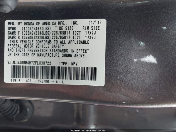 2015 HONDA CR-V EX-L