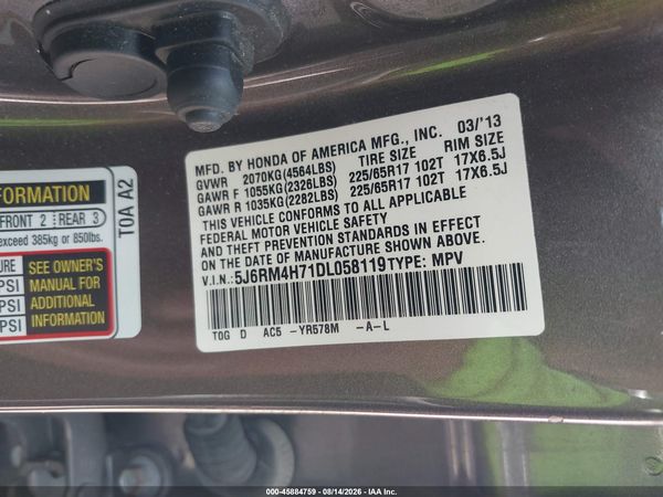 2013 HONDA CR-V EX-L