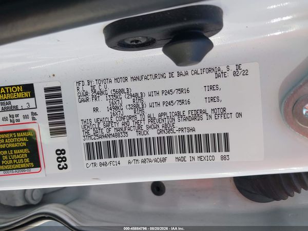 2022 TOYOTA TACOMA SR5 V6