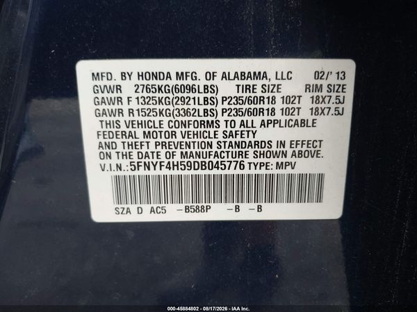2013 HONDA PILOT EX-L