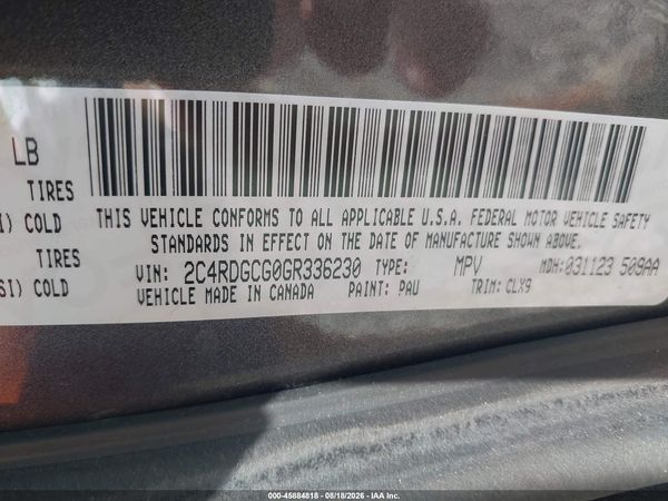 2016 DODGE GRAND CARAVAN SXT