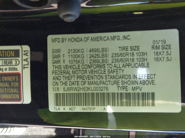 2019 HONDA CR-V EX