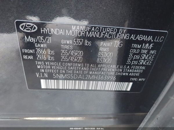 2021 HYUNDAI SANTA FE CALLIGRAPHY — I9