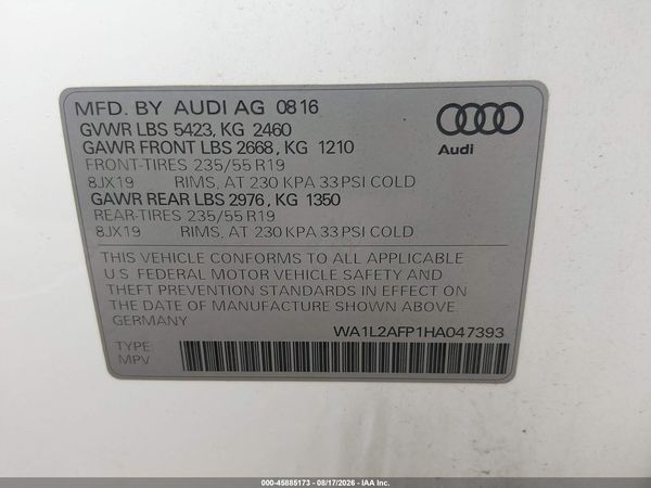 2017 AUDI Q5 2.0T PREMIUM