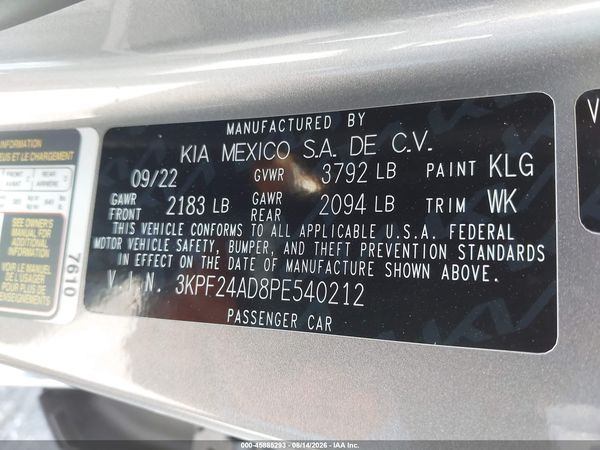 2023 KIA FORTE LXS