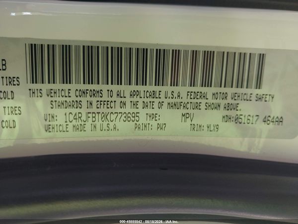 2019 JEEP GRAND CHEROKEE LIMITED X 4X4