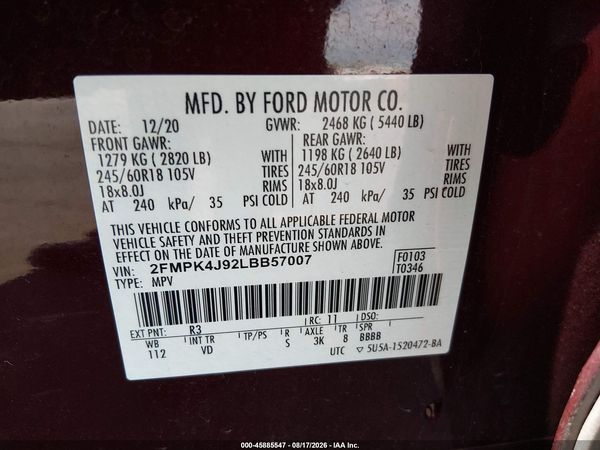 2020 FORD EDGE SEL
