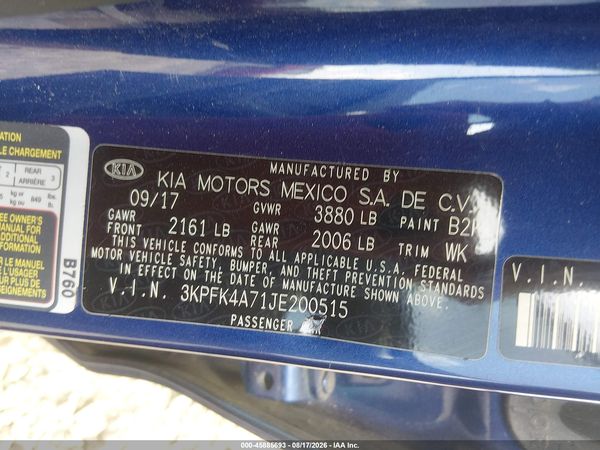 2018 KIA FORTE LX