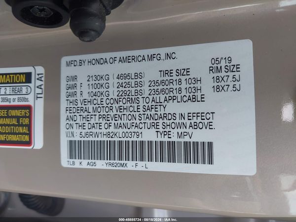 2019 HONDA CR-V EX-L