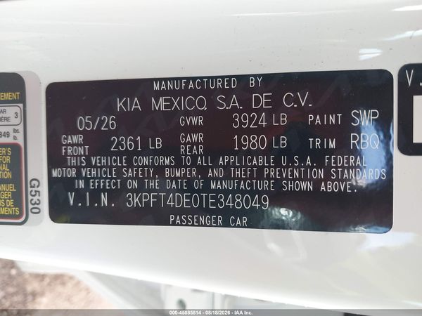 2026 KIA K4 LX