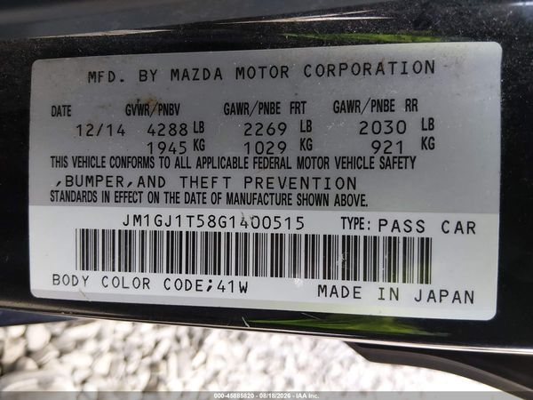 2016 MAZDA MAZDA6 I TOURING