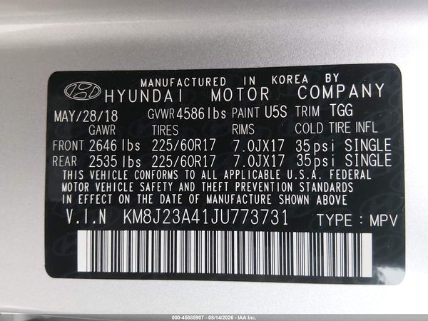 2018 HYUNDAI TUCSON SE