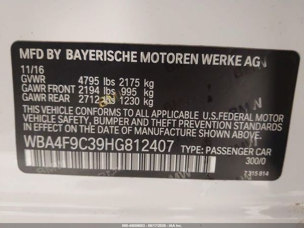 2017 BMW 430I GRAN COUPE XDRIVE