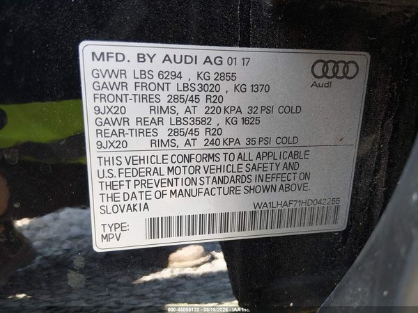 2017 AUDI Q7 2.0T PREMIUM