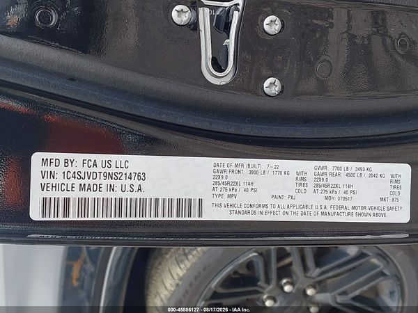 2022 JEEP WAGONEER SERIES III CARBIDE 4X4
