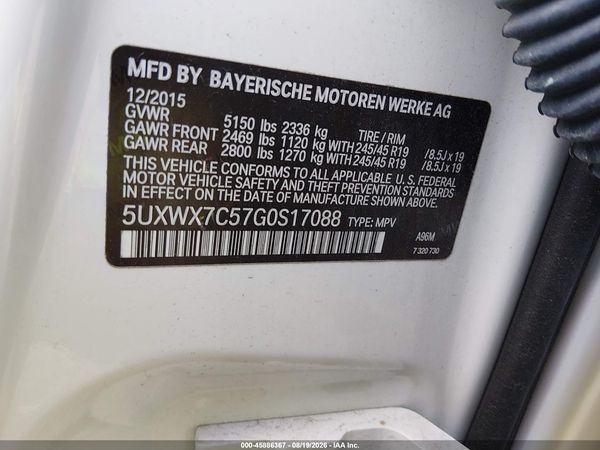 2016 BMW X3 XDRIVE35I