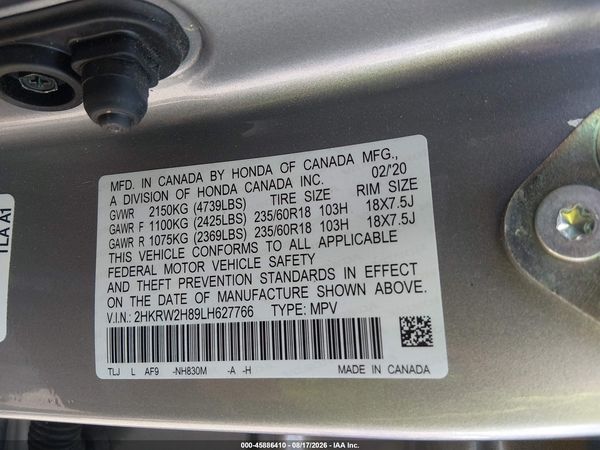 2020 HONDA CR-V AWD EX-L