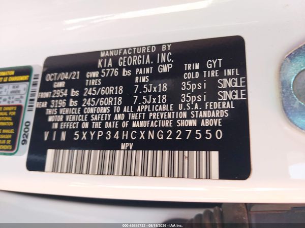 2022 KIA TELLURIDE EX