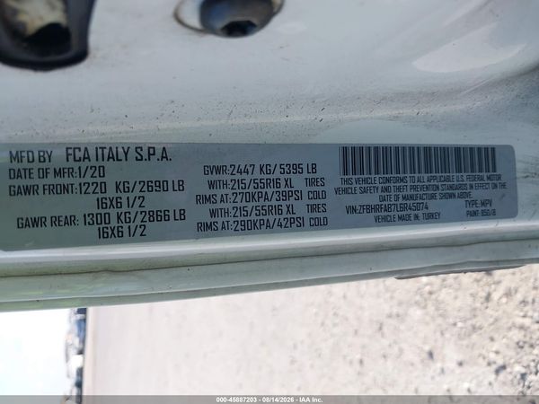 2020 RAM PROMASTER CITY TRADESMAN