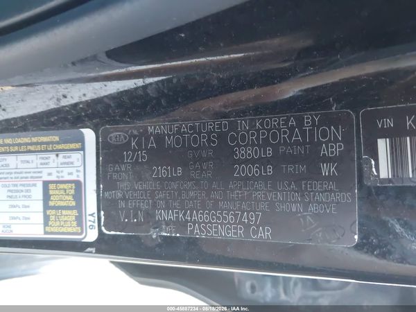 2016 KIA FORTE LX