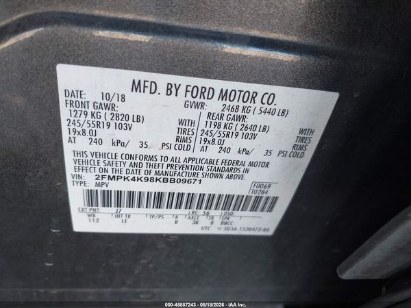 2019 FORD EDGE TITANIUM — I9