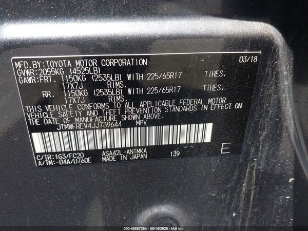 2018 TOYOTA RAV4 XLE