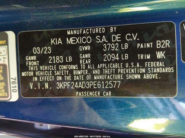 2023 KIA FORTE LXS