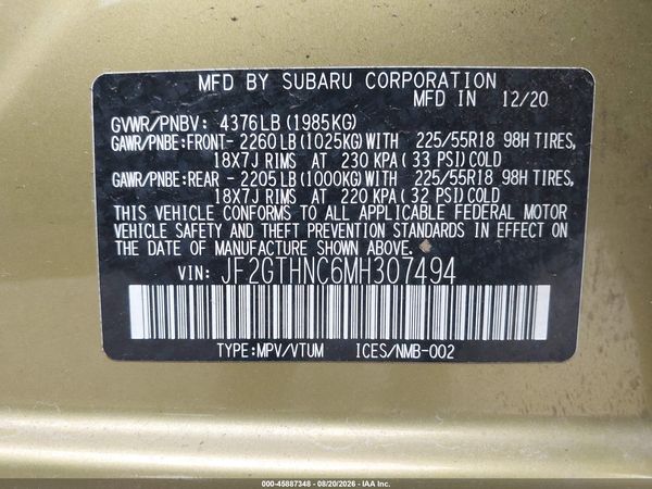 2021 SUBARU CROSSTREK LIMITED