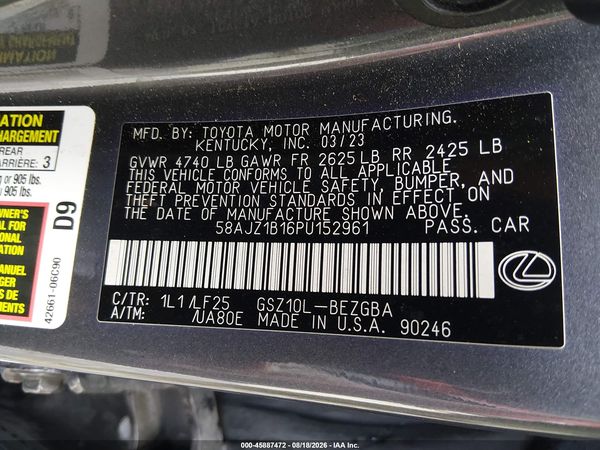 2023 LEXUS ES 350 F SPORT HANDLING