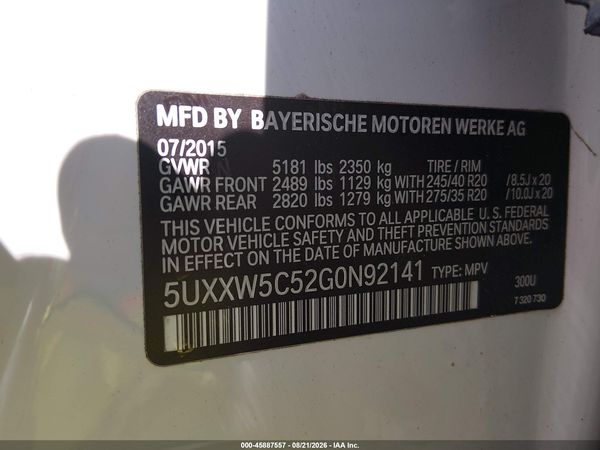 2016 BMW X4 XDRIVE35I
