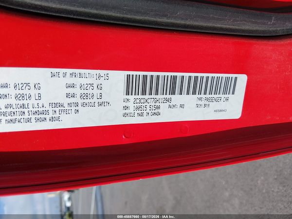 2016 DODGE CHARGER R/T