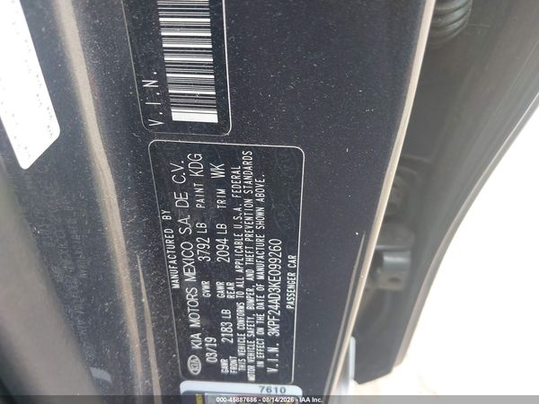 2019 KIA FORTE LXS