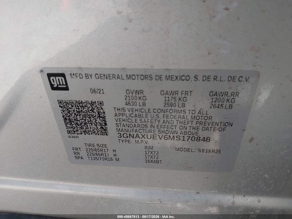 2021 CHEVROLET EQUINOX AWD LT — I9