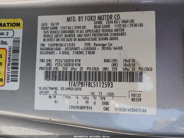 2020 FORD MUSTANG GT PREMIUM