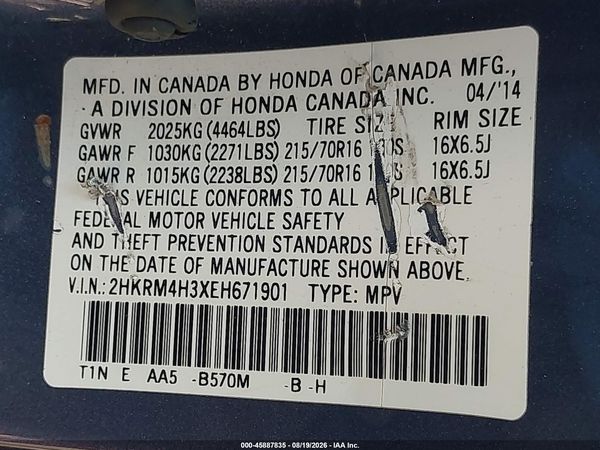 2014 HONDA CR-V LX — I9
