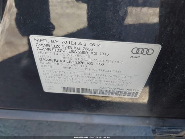 2015 AUDI Q5 3.0 TDI PREMIUM PLUS