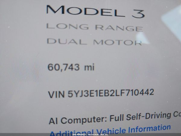 2020 TESLA MODEL 3