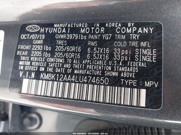 2020 HYUNDAI KONA SE