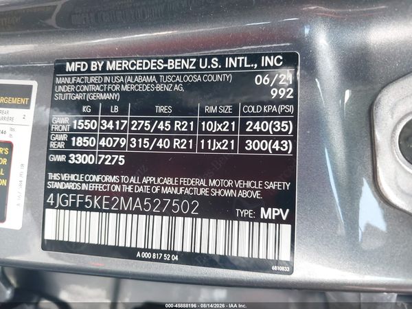 2021 MERCEDES-BENZ GLS 450 4MATIC