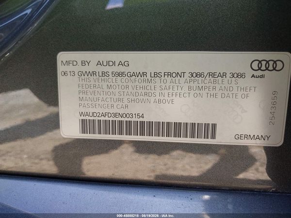2014 AUDI S8 4.0T