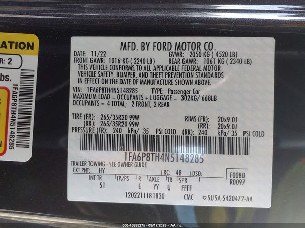 2022 FORD MUSTANG