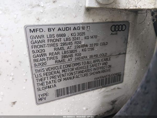 2018 AUDI Q7 3.0T PREMIUM