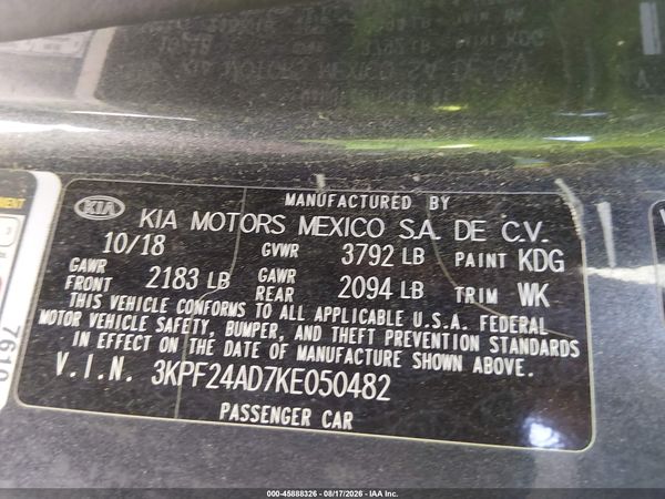 2019 KIA FORTE LXS