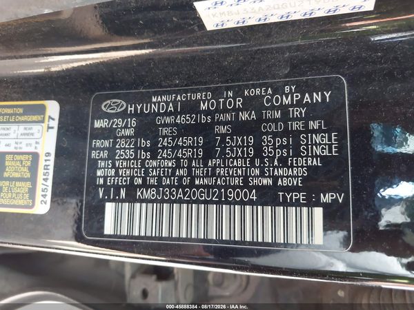 2016 HYUNDAI TUCSON SPORT