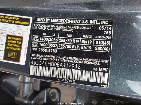 2014 MERCEDES-BENZ ML 350 4MATIC