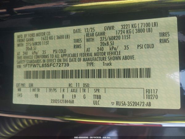 2025 FORD F-150 PLATINUM