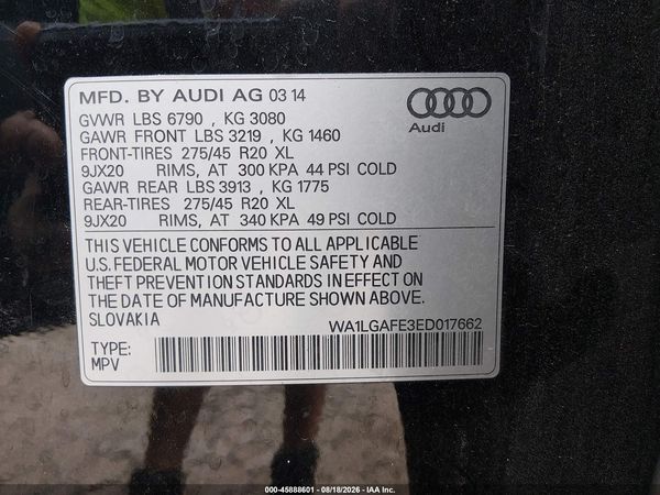 2014 AUDI Q7 3.0T PREMIUM — I9